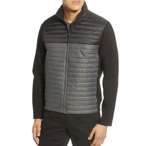 Zachary Prell Men's Montauk Quilted Bomber Jacket, Size Large - Black